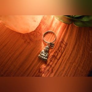 Buddha “Ohm” Keychain - Silver - Handmade